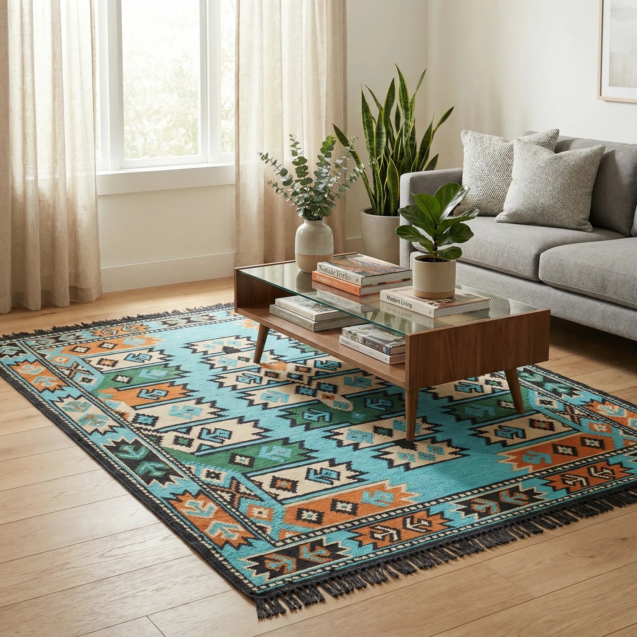 Alfombra Árabe Kilim – Diseño Geométrico Oriental