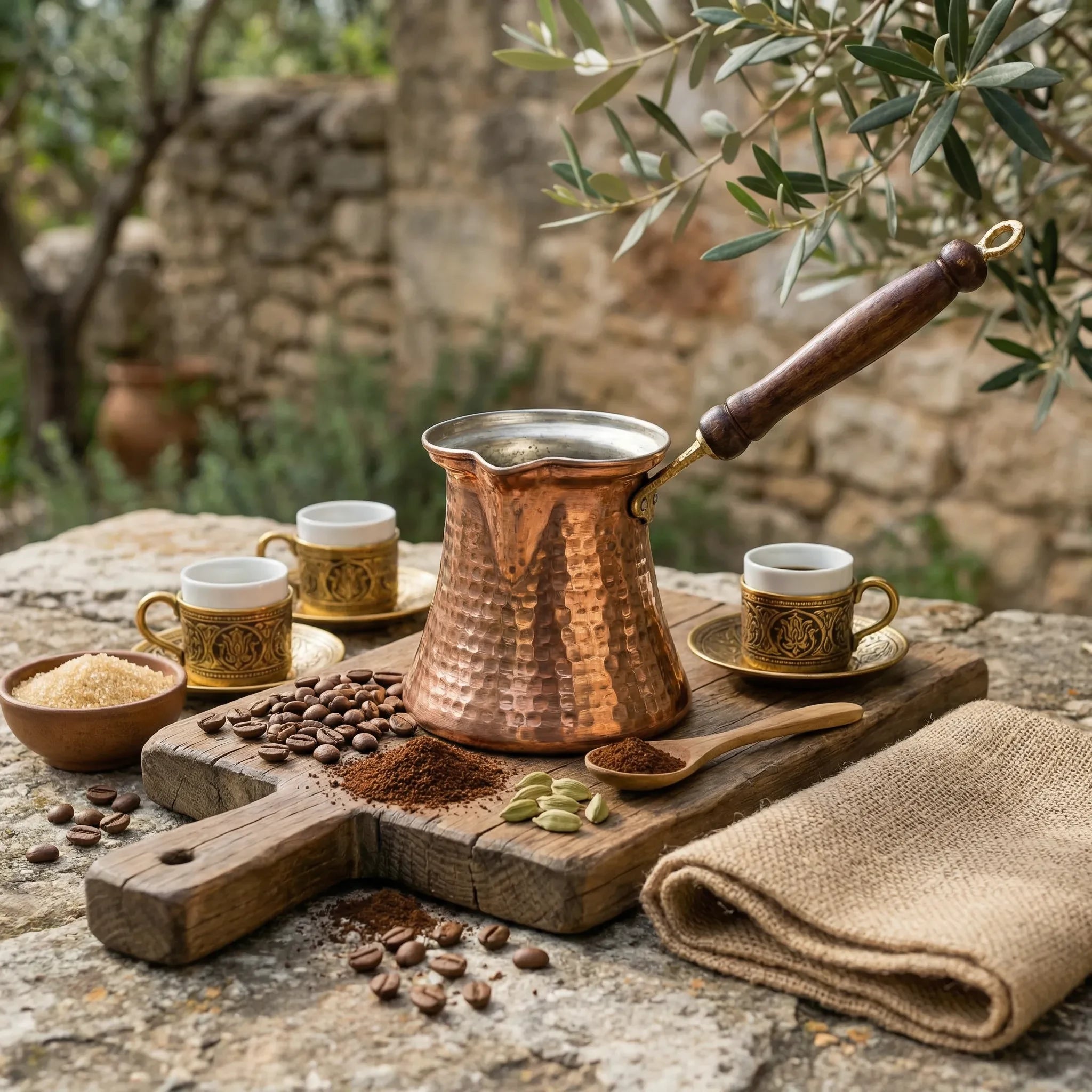 Cezve – Jarro para Café Árabe Turco de Cobre