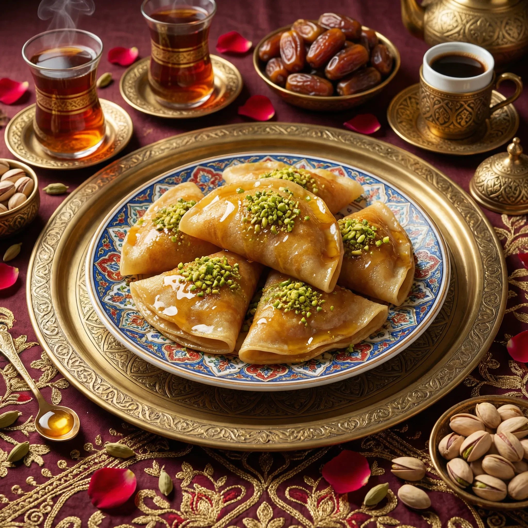 Qatayef – Crepes Árabes Rellenos con Pistacho (Pack de 6)