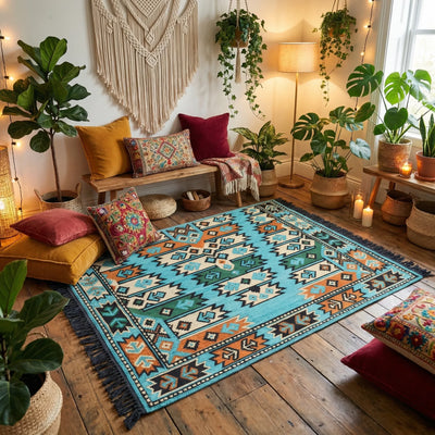 Alfombra Árabe Kilim – Diseño Geométrico Oriental