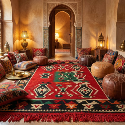 Alfombra Árabe Kilim – Diseño Geométrico Oriental