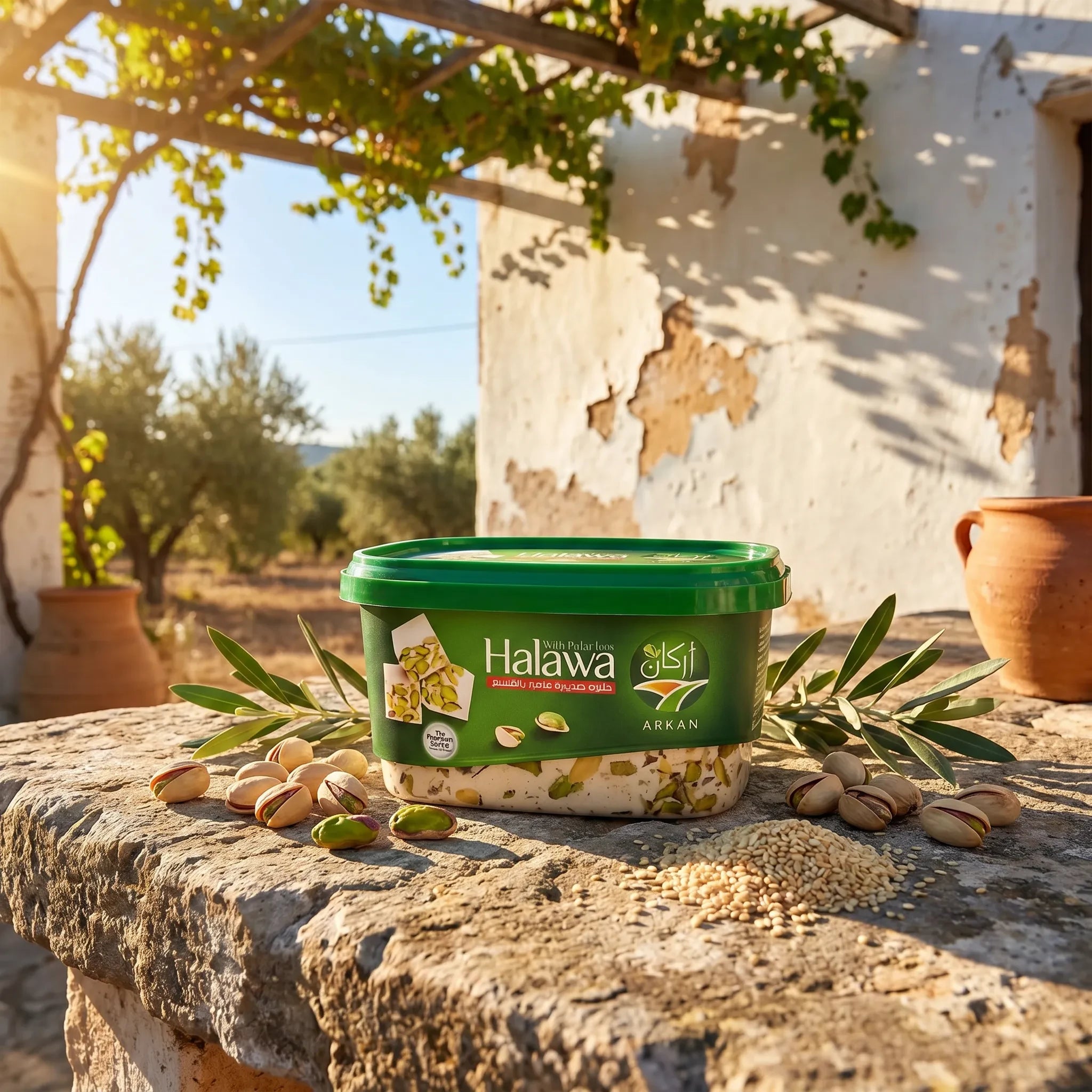 Halawa de Sésamo con Pistachos Arkan — Dulce Árabe Importado