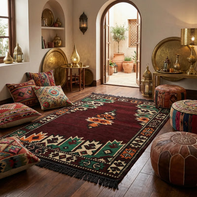Alfombra Árabe Kilim – Diseño Geométrico Oriental