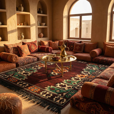 Alfombra Árabe Kilim – Diseño Geométrico Oriental