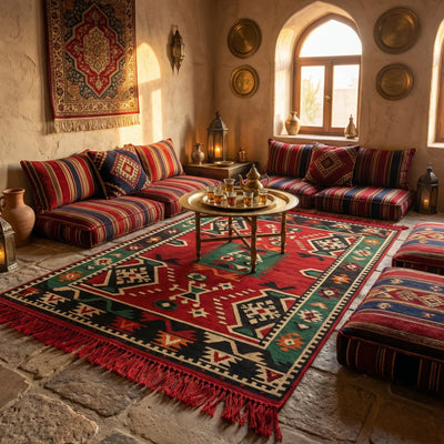 Alfombra Árabe Kilim – Diseño Geométrico Oriental