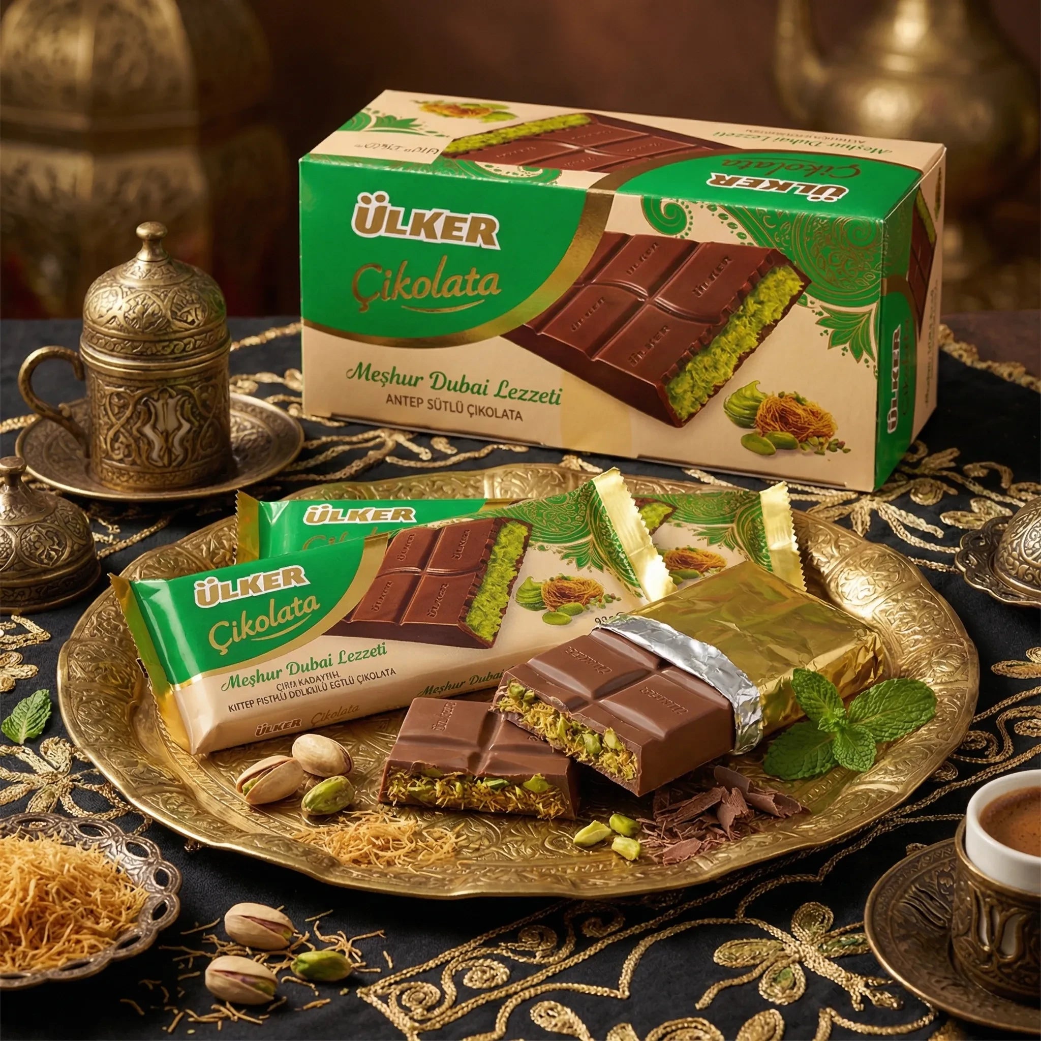 Chocolate Dubái Ülker – Kadayif con Pistacho 93g